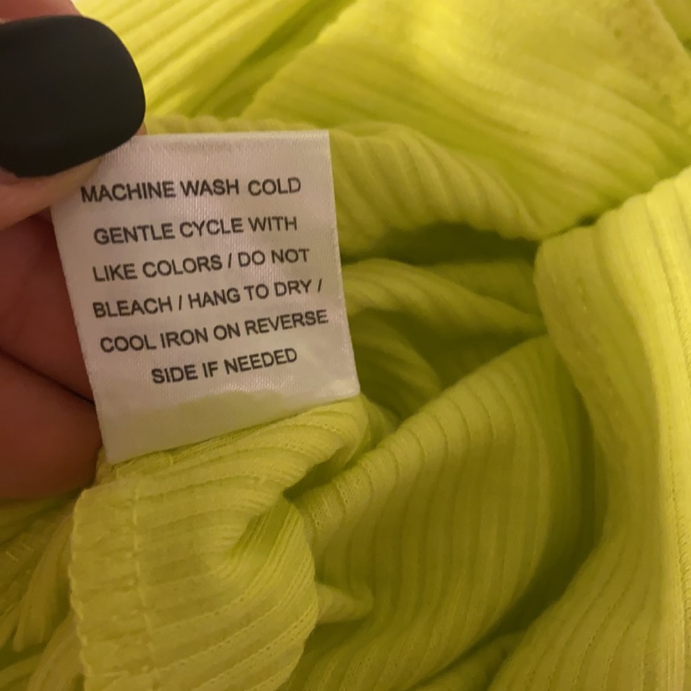 Neon yellow long sleeve sexy body suit. Size small. New with tags - Picture 7 of 10